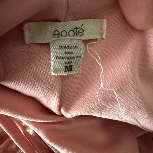Ecote Velvet Pink Crushed Mini Slip Dress With Adjustable Spaghetti Straps Size - Picture 5 of 5